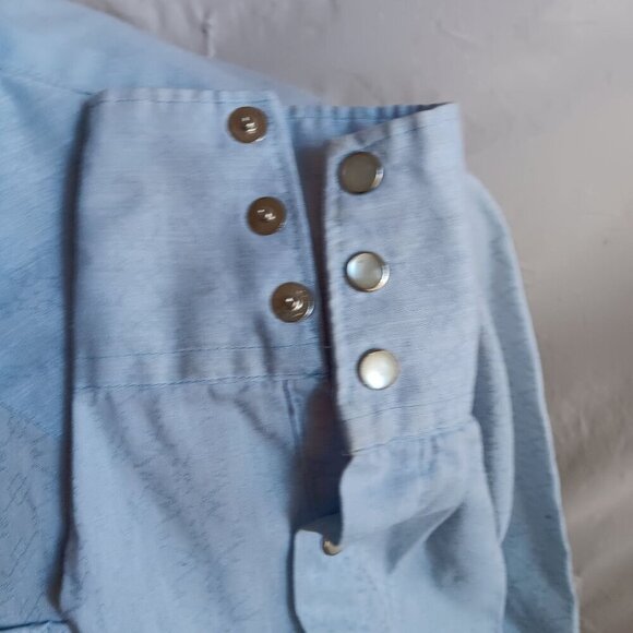 Vintage 1980s Blue Western Shirt Mens Large Texas Mesquite USA Snapper Indy - Picture 3 of 7